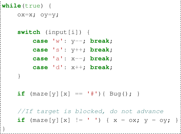 图1. 迷宫示例代码